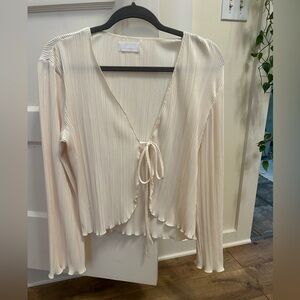 Cream Isalis Tie-Front Top